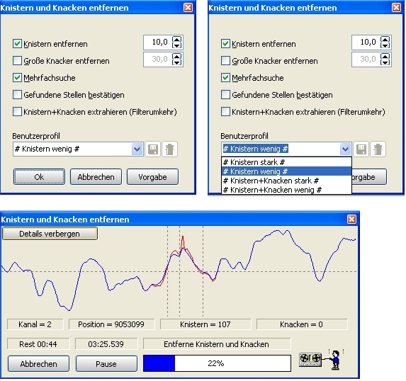 WavePurity Entknistern Settings